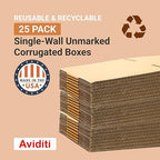 AVIDITI Shipping Boxes Flat 16"L x 8"W x 6"H, 25-Pack | Corrugated Cardboard Box for Packing, Moving and Storage