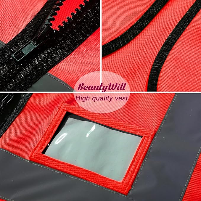 BeautyWill Custom Logo 10/20 Pack Safety Vest Class2 High Visibility Vest with Pockets Breathable Construction Vest Bulk