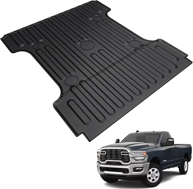 Truck Bed Mat for Dodge Ram 1500 2002-2018 & Ram 2500/3500 2002-2026 & Ram 1500 Classic 2019-2024 (Not for Optional Rambox), All Weather Truck Bed Liner 6.4FT 76.8'' TPE Cargo Mat