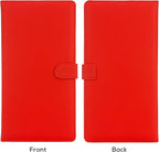 Car Registration and Insurance Holder, Leather Magnetic Shut Vehicle Glove Box Organizer for Document, Card, Driver License, Red