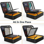 Noiposi Document Organizer with 5200℉ Heat Insulated, 16.1"x11.4"x4.3" Waterproof and Fireproof Document Box with Lock, Home Strong Fireproof Safe Storage Box for Legal Size Documents and File