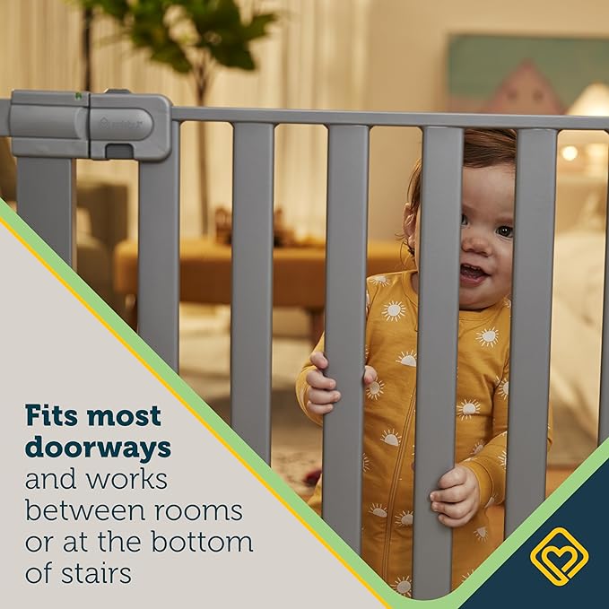 Safety 1st Baby Gate, Adjustable 29"-38" Wide, Pressure Mount | Walk Through Door | Silver | 2-Pack | Pet Compatible