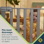 Safety 1st Baby Gate, Adjustable 29"-38" Wide, Pressure Mount | Walk Through Door | Silver | 2-Pack | Pet Compatible