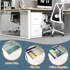 2 Drawer File Cabinet with Lock, Vertical Filing Cabinets for Home Office, Metal Storage Cabinet, Heavy Duty File Cabinet for Under Desk, Amssebly Required, White