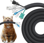 Dog and Cat Cord Protector 10ft - 1.2inch, Flexible Cable Sleeve for Easy Cord Management, Protects Cables from Pets Chewing, Ideal for USB, Power, Audio and Video Cords - Black