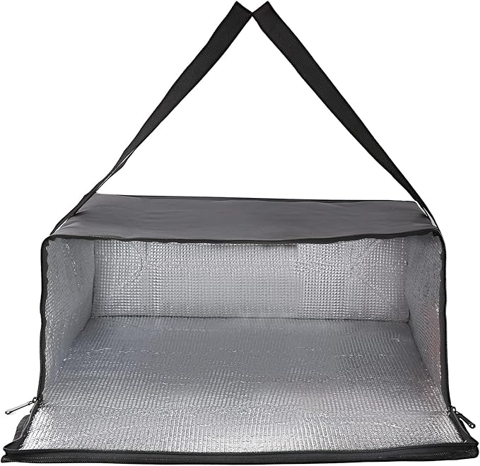 Musbus 24'x24'x14' Pizza Carrier Insulated Bags Large for Deliveries, Insulated Pizza Carrier Delivery Bag Food Bag for Personal and Professional Use, Black 4, 24W x 24D x 14H