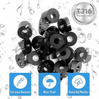 Helffer T316 1/4" 30 Degree Angle Beveled Washer for Metal Post Aluminum Deck Railing, Cable Railing Post, Marine Grade Titanium Plated Stainless Steel, 6.6mm Aperture, 20 Pack