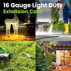 GEARit 360 Rotating Plug Indoor Outdoor Extension Cord Waterproof 100ft - 16 Gauge 16/3 AWG, 13A 1625W, 3 Prong Heavy Duty Extension Cord Weatherproof Power Cable for Outdoor Landscaping, Lights, ETL