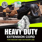 50ft Outdoor/Indoor Extension Cord 3-Outlet 12/3 Gauge Extra Heavy Duty ETL Listed, 3 Prong SJTW, Waterproof, Flexible Cold-Resistant Long Power Cord,15A 125V 1875W, Black by LifeSupplyUSA