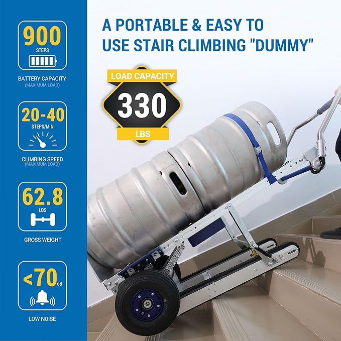 Electric Track Stair Climbing Hand Truck with Brakes 331 lbs Capacity (XSTO CT150PB)