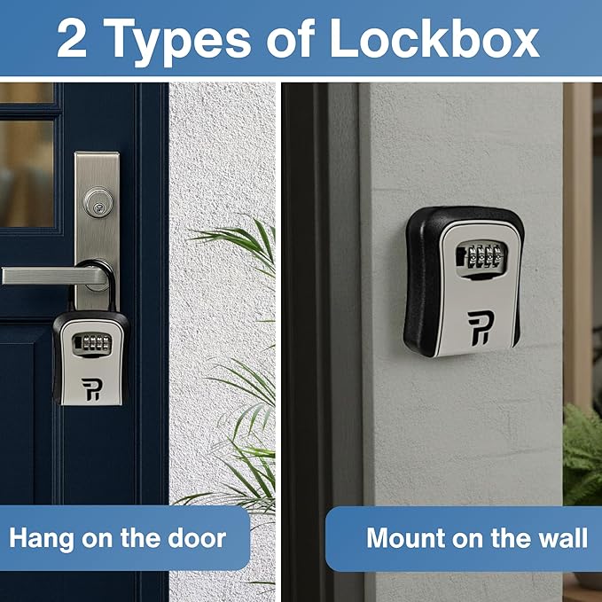 RUDY RUN Key Lock Box for Outside - Realtor Lockbox for House Keys Outdoor - Combination Key Hiders to Hide a Key Safe Storage