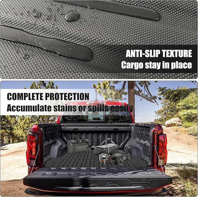 AUXKO All Weather Truck Bed Mat for Chevrolet Chevy Colorado & GMC Canyon 2026 2025 2024 2023 5FT Bed Vehicle Cargo Liner Colorado Canyon Accessory