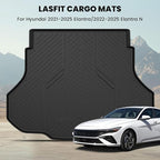 LASFIT Cargo Mat for Hyundai Elantra 2026 2025 2024 2023 2022 2021 & Elantra N 2022-2025, All Weather TPE Custom Fit Elantra & Elantra N Trunk Mat, Black