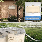 Flemoon Medium Outdoor Electrical Box Waterproof with Clear Lid, Weatherproof Extension Cord Cover for Photocell Light Sensor Timer, Power Strip, Outlet, Plug, Socket, Transparent and Almond