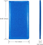 Car Registration and Insurance Holder, Leather Magnetic Shut Vehicle Glove Box Organizer for Document, Card, Driver License, Glitter Blue