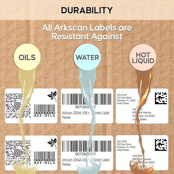 2 Rolls of 3 x 2 Inches Direct Thermal Labels, Compatible with Arkscan and Zebra Label Printers, 700 Labels per Roll