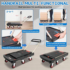 Heavy Duty 500lbs Capacity Hand Truck Collapsible Cart w/Brake Wheel, Retractable Platform & Handle,Sponge Grip,Portable Dolly Cart for Luggage,Camping,Delivery & Storage