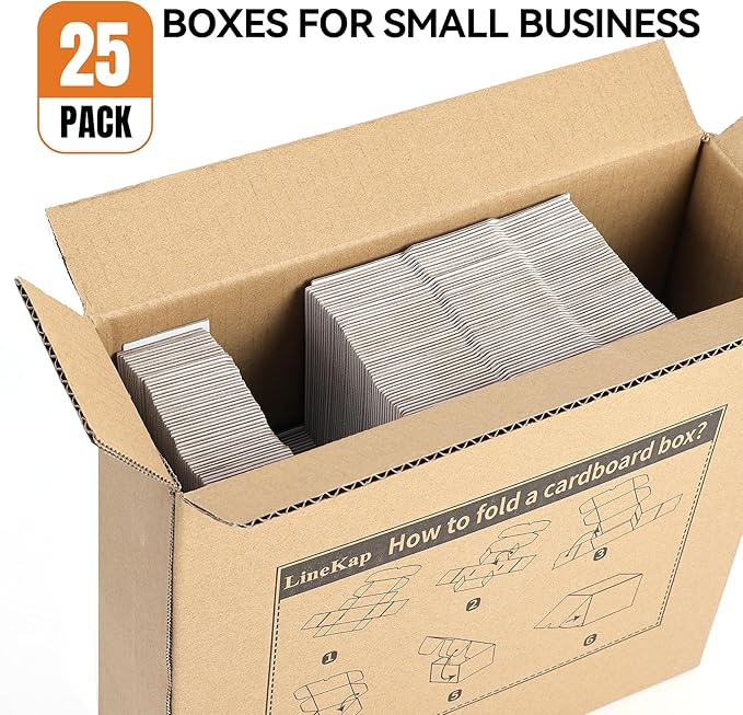 Small Shipping Boxes 3.5x3.3x1.6 Inches, 25-Pack Brown Corrugated Cardboard Gift Boxes for Mailing, Packaging & Storage