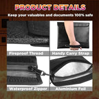 Fireproof Bag for Cash & Documents - A4 (11x13.3") Waterproof Fireproof Document Bag, 4200℉ Resistant, Reflective, Secure Protection for Valuables