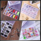 Dimeho 6 Pack Bead Organizer Box Plastic Clear Storage Containers 36 Grids Small Parts Organizer with Adjustable Dividers for Jewelry Craft Fishing Tackle Parts Storage Art DIY