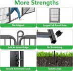 Decorative Garden Fence with Gate, 32 in(H) x 87 ft(L) Rustproof Metal Fence Panels No Dig Fence with Full Panel Gate, Dog Fence Outdoor for Yard, Animal Barrier Garden Fencing for Yard