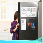 Magnetic White Board for Fridge - 8'X12' Dry Erase Board with 6 Markers - Refrigerator Magnet