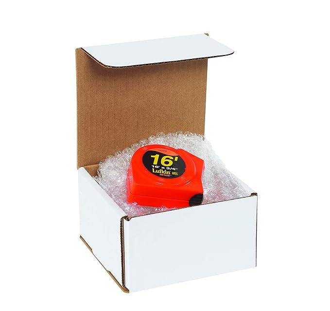 Box USA Small Shipping Boxes 7" x 5" x 3", 50-Pack, Bulk - White Box Mailer for Packaging, or Small Business Mailing 7x5x3