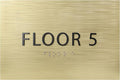 6" X4" Floor 5 Sign - ADA Compliant Tactile Graphics Grade 2 Braille Text | Wall Mount Plastic Directional Assistance, Floor Number Sign for Office, Schools, Hospitals, Apartments