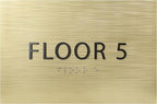 6" X4" Floor 5 Sign - ADA Compliant Tactile Graphics Grade 2 Braille Text | Wall Mount Plastic Directional Assistance, Floor Number Sign for Office, Schools, Hospitals, Apartments