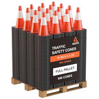 GECCO ™ (640 Cones per Pallet) 18 Inch 3.3 Lb Small Orange Traffic Cones in Bulk | Wholesale Safety Cones, Orange Cones, Parking Cones, Construction Cones | PVC Plastic & Black Base - [PRO Series]