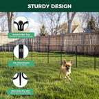 FXW Decorative Garden Fence for Yard - 24in(H) x 29.6ft(L) 16 Panels - Metal Fencing Panels - Animal Barrier Border for Dogs & Rabbits, Flower & Plant Edging