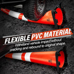 RoadHero 5 Pack 36 Inch Large Traffic Cones with Heavy Black Base, Orange Safety Cone with Reflective Collar for Parking Lot, Construction Work, Road Safety