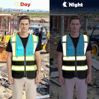 BeautyWill Custom Logo Safety Vest Class 2 High Visibility Reflective Vest for Men - Personalized Logo Team Vest