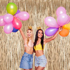 3 Pack 3.3x8.2 Feet Champagne Foil Fringe Backdrop Curtains, Tinsel Streamers Birthday Party Decorations, Fringe Backdrop for Graduation, Baby Shower, Gender Reveal, Disco Party