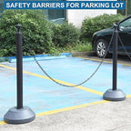 OrangeStar 6 Packs Traffic Delineator Post Cones, Expandable 40” Chain Safety Barriers with 6 x 6.6 Ft Plastic Chains, Crowd Control Stanchion Sets for Outdoor and Indoor