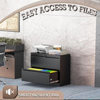 2 Drawer Lateral File Cabinet with Lock, File Cabinet, Metal Lateral Filing Cabinets for Home Office, File Storage Cabinet for Legal/Letter/A4 Documents, Assembly Required (Black, 35'W)