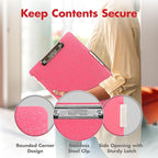 Dexas Slimcase 2 Plastic Clipboard with Storage Side Opening, Pink Glitter, Office Supplies Clipboards, Carry Store, A4 Holder, Style and Functionality Nursing Clipboards (Pack of 6)