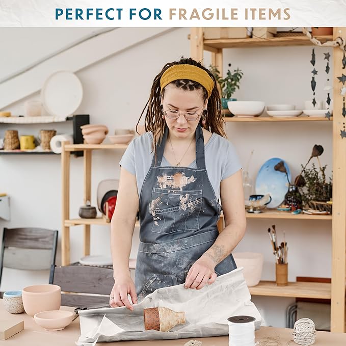 Packing Paper Sheets for Moving - 640 Sheets, Blank Newsprint Paper Sheets for Wrapping, Shipping, Arts & Crafts - Bulk Protective for Box Filler, Cushioning & Protecting Fragile Items - 12x17