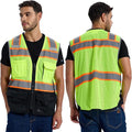 SRsafety High Visibility Vest, Security Vest with 9 Pockets,Mesh Safety Vest for Construction Workers Sanitation Workers