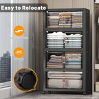 Extra Large Stackable Storage Bins with Lids & Wheels & Door, 448QT-112QT/28GAL*4Pack Foldable Collapsible Closet Organizers, Plastic containers drawers for bedroom Dorm