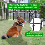 Heavy Duty Dog Playpen: 24 Steel Panels 47" Height, Square Steel Pipe with Reinforced Crossbars, 54FT 227 Sq.ft Portable Fence for Yard RV Camping, Snowy Black