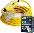 50 ft GFCI Extension Cord - Outdoor Extension Cord Waterproof - Heavy Duty Outdoor Extension Cords 50 ft with Multiple Outlets - Watts Wire - 50' Grounded - GFI Cord - extensiones electricas
