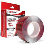 GripBond Clear Double Sided Tape, 1 Roll (18.3 Ft), 1.2”x220” – Clear Mounting Tape for Hanging Picture, Poster, Carpet, Photo Decorations - Nano Adhesive for Home, Office, Indoor & Outdoor Use