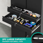 SISESOL Metal Storage Cabinet with Drawer and Locks,Black Garage Storage Cabinet with Locking Doors and Adjustable Shelves,71" Tall Large Metal Cabinets with Magnetic Door for Home,Office,Garage