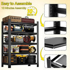 CJF Adjustable Garage Storage Shelves, 5-Tier Garage Shelving Heavy Duty, Metal Industrial Utility Shelf for Warehouse, Kitchen, Laundry Room,Warehouse-Black (71 "H x 47" W x 20" D)