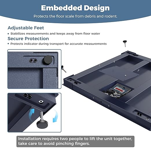 48"x48" Industrial Floor Scale, Accurate Pallet Scale with Digital Indicator, Heavy Duty Weighing Scale for Warehouse Weight Weighing, 10000 lb x 1 lb, Navy