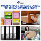 Perco Metallic Silver 3x5 Inch Perforated Sticker Labels — 150 Stickers Per Roll — with Permanent Adhesive for Product Labeling, Gift Boxes, Event Signage, Decorative Packaging & More — Made in USA