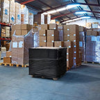 APQ 4 Rolls of Blown Hand Stretch Film 15" x 1500'. Black Hand Stretch Wrap, 80 Gauge. Tear Resistant Residue Free Film for Moving, Shipping, Wrapping. Industrial Grade Pallet Shrink Wrap Film.