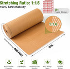 Honeycomb Packing Paper 15" Width X 400 FT for Moving Glass Dishes Recyclable Wrapping Paper Bubble Wrap Packing Material for Shipping Fragile Items Shipping Filler with 20 Fragile Stickers
