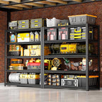 72''H Garage Shelving Heavy Duty,3000LBS Storage Shelves,5-Tier Adjustable Metal Shelve Storage Shelf Rack, Industrial Shelving Unit for Garage,Warehouse,Basement (47" W x 23.6" D x 72" H) 2PC
